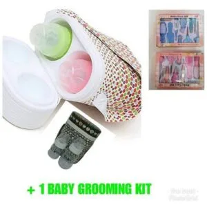 Bottle Warmer With Feeding Bottles +Baby Grooming Kit