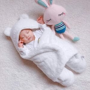 Baby Swaddle Wrap Blanket And Baby Sac- White