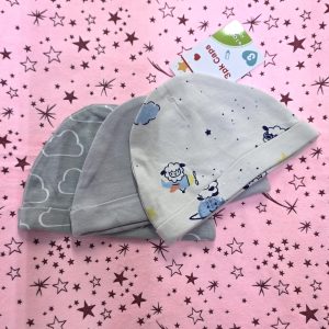 3 pcs cotton Baby Hat set , soft breathable cotton( 0-9 months)
