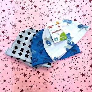 3 pcs cotton Baby Hat set , soft breathable cotton( 0-9 months)