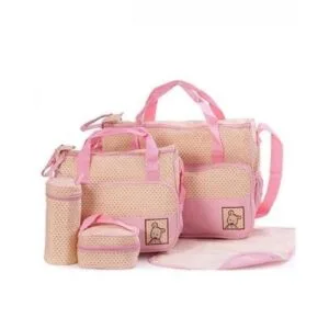 Bear Club Shoulder Diaper Bag -Pink