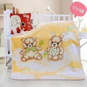 Baby Receiving Blanket - Orange and White (print may vary)