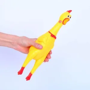 Squeeze Yellow Screaming Rubber Chicken Toy