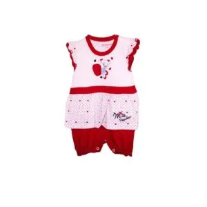 Fashion Baby Girl Romper(White With Red)