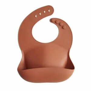 Food Grade Silicone Baby Bib-Brown