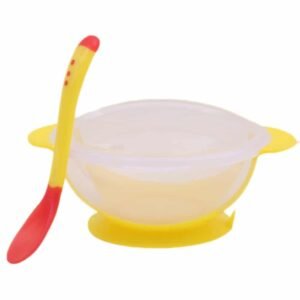 Baby Bowl (BPA-Free Plastic) With Heat Sensing Spoon-Yellow