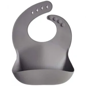 Food Grade Silicone Baby Bib-Grey