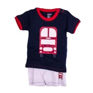 Generic 2pc Boys set(t-shirt and shorts with a blue stripe)