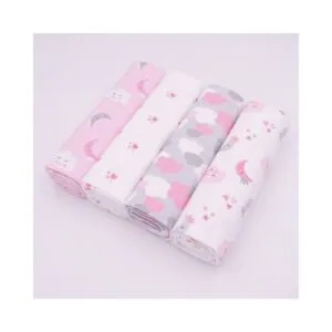 Cotton Receiving Blankets- Set Of 4 ( Print Indifferent )