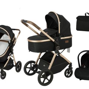 Kidilo 3-in-1 baby stroller set , car seat and newborn baby sleeping basket, portable (0-25 kgs)