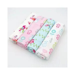 Flower Baby Receiving Blankets- Set Of 4 ( Print Indifferent )