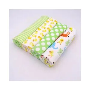 Green Baby Receiving Blankets- Set Of 4 ( Print Indifferent )