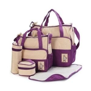 Bear Club 5 Piece Diaper Bag-Purple