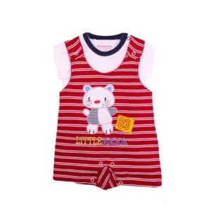 2 Pc Dungaree Set( White T-shirt And Dungaree)