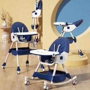 Foldable 4 in 1 Baby Feeding Chair with wheels and rocker mode