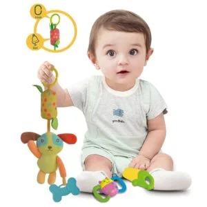 Soft Plush Baby Rattle Toy with Bells-Multi-colored