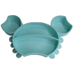 Food-Grade Silicone Baby Partitioned Plate-Green