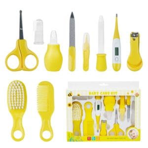 Baby Care Kit With Thermometer & Care Products.