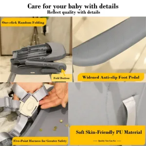 4 in 1 foldable Baby High Chair,Foldable Portable Infant Dining Chair|,Lightweight Booster Seat for 6 months +