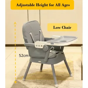4 in 1 foldable Baby High Chair,Foldable Portable Infant Dining Chair|,Lightweight Booster Seat for 6 months +
