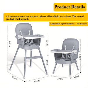 4 in 1 foldable Baby High Chair,Foldable Portable Infant Dining Chair|,Lightweight Booster Seat for 6 months +