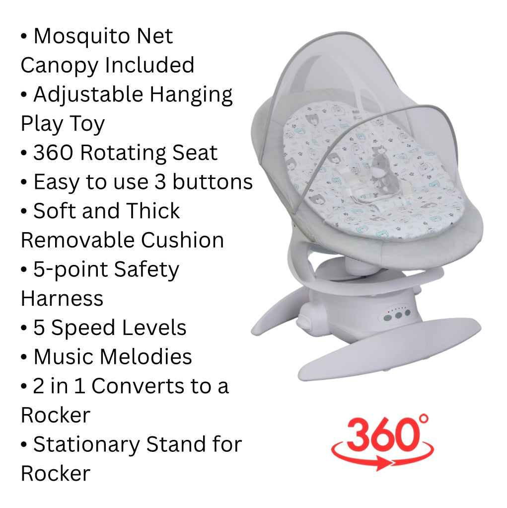 Musical Electric Baby Swing/Rocker/bouncer/ glider with Mosquito Net – Newborn & Above Musical Electric Baby Swing/Rocker/bouncer/ glider with Mosquito Net - Newborn & Above
