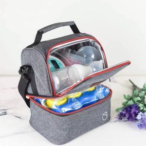Double layer Insulated breast milk cooler bag With Free Re-usable Ice Brick