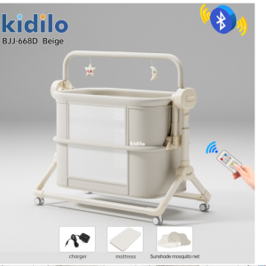 Kidilo 4 in 1 bedside Cosleeper/Swing Baby Cradle Bed With A Mosquito Net and overhead toys