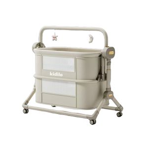Kidilo 4 in 1 electric bedside Cosleeper/Swing Baby Cradle Bed With A Mosquito Net and overhead toys
