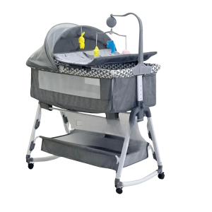4 in 1 Baby Cosleeper Bed with rocking mode and overhead toys : The Best Sleep Solution for Your Infant