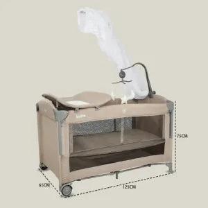 Kidilo Foldable Baby Crib travel cot baby Cosleeper bed with mosquito net and musical toys
