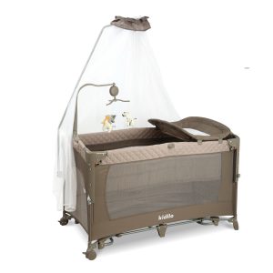 Kidilo Foldable Baby Crib travel cot baby Cosleeper bed with mosquito net and musical toys