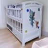 Wooden baby cot height adjustable Cosleeper baby bed with storage drawers