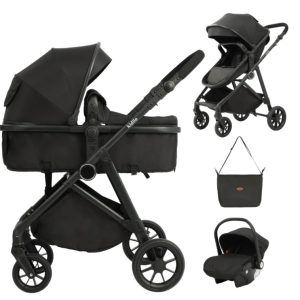 Kidilo 3-in-1 baby stroller, baby safety car seat, newborn baby sleeping basket, portable (0-25 kgs)