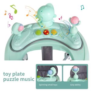 Height adjustable baby Walker with push handle , music and lights