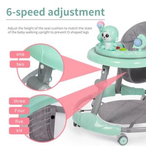 Height adjustable baby Walker with push handle , music and lights
