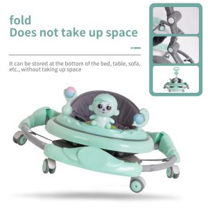 Height adjustable baby Walker with push handle , music and lights
