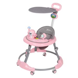 Height adjustable baby Walker with push handle , music and lights