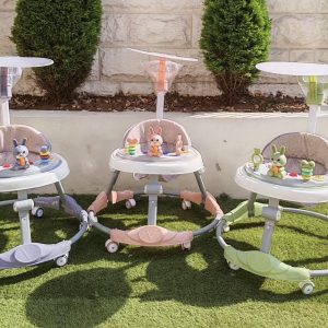 Height adjustable baby Walker with push handle , music and lights
