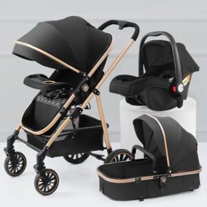 3 in 1 Baby Stroller with car seat combo Compact Reversible Bassinet For Travel