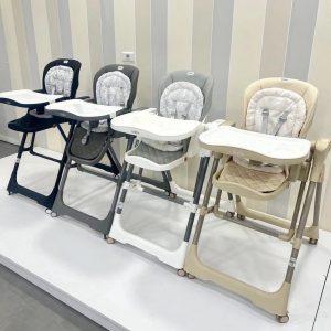 Kidilo KD018 Electric Baby High Chair & Rocking Swing | Bluetooth Music, Remote Control & Control Panel | Detachable Feeding Tray | Adjustable Recline | 5-Point Harness | Foldable Design | Lockable Wheels