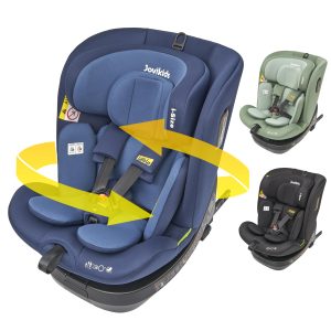 Jovikids premium ISOFIX baby Car Seat with 360 degree rotation for 40-150cm Kids Group 0+1/2/3 WDCS001 Black Age- Newborn to 12 Years (0-36 kg)
