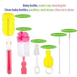 4 in 1 Baby Bottle Brush With Pacifier Brush and straw brush