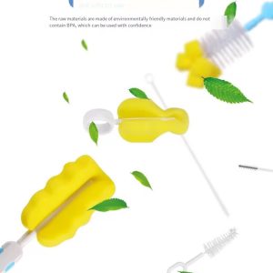 4 in 1 Baby Bottle Brush With Pacifier Brush and straw brush