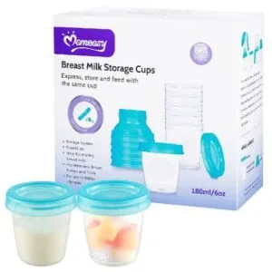 BPA free Breast Milk Storage Cups 180 ml with breast pump adapter (pump directly to your storage cup)