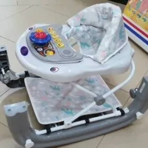 King's Collection 2 in 1 baby walker/ rocker with mat - grey