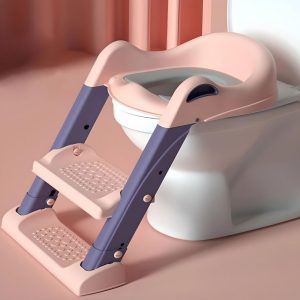 2-in-1 height adjustable Step Ladder potty Toilet Training with PVC cushion