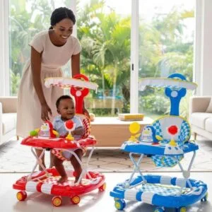 3In1 Baby Walker/Rocker With Push Handle And Canopy