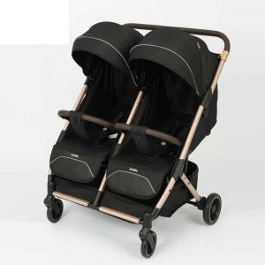 Kidilo Twin Stroller with rubber tyres and foldable