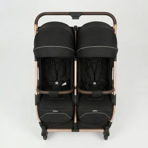 Kidilo Twin Stroller with rubber tyres and foldable
